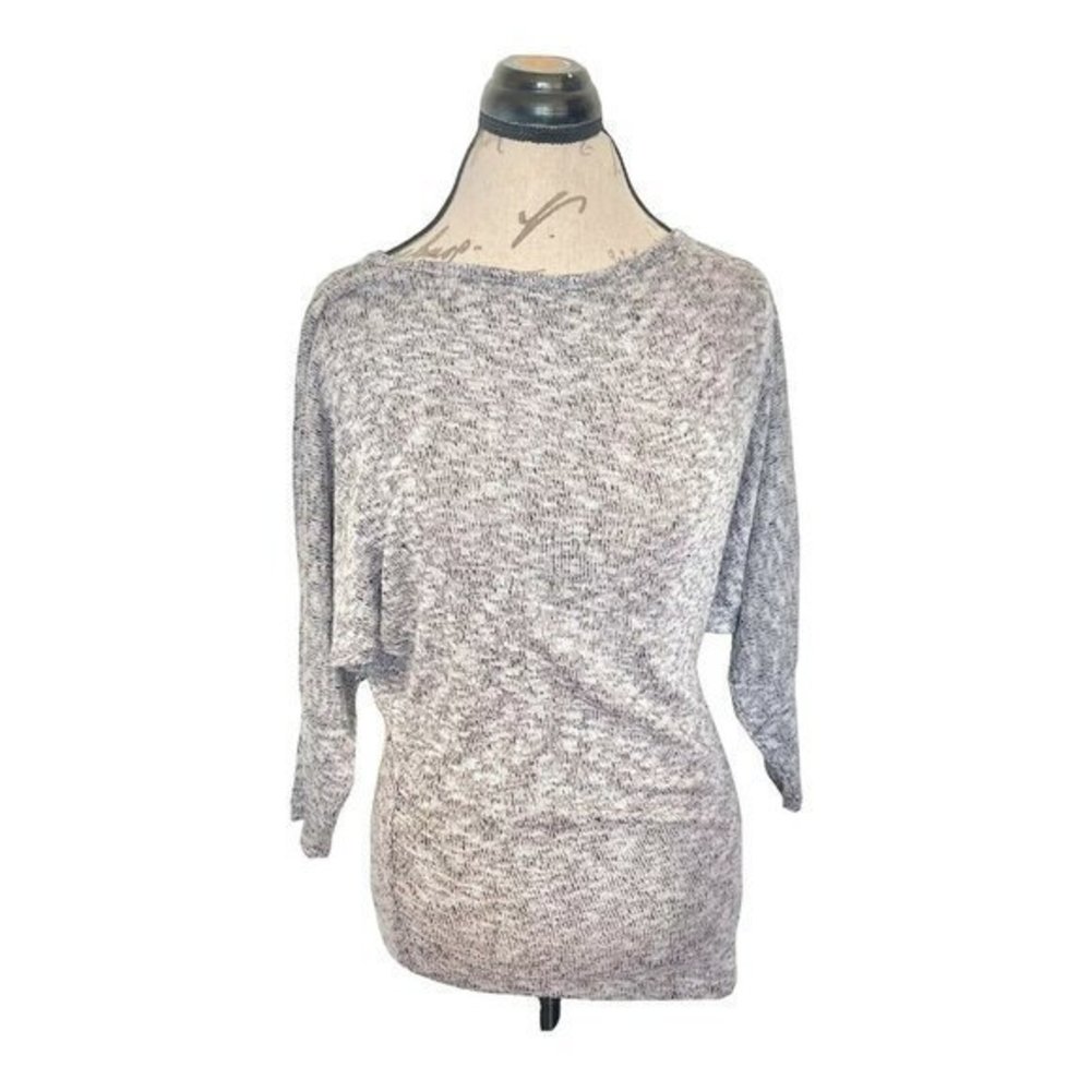 Emily Blu Womens Size Large Sweater Knit  3/4 Sleeve Cuff Sleeve Gray Boho